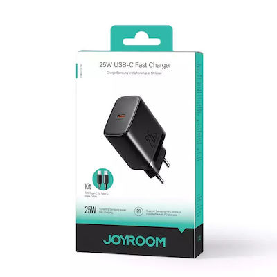 Joyroom Încărcător cu Port USB-C și Cablu USB-C - USB-C 25W Livrarea energiei Albς (JR-TCF11)