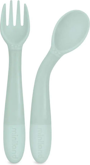 Miniland Feeding Set made of Plastic Green 5pcs