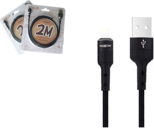 Moxom Regular USB to Lightning Cable Μαύρο 2m (CC-73)