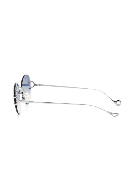 Eyepetizer Roy Sunglasses with Silver Metal Frame and Blue Gradient Mirror Lens ROY/C.1-26F