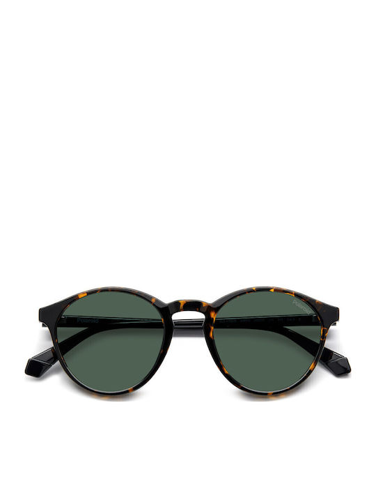 Polaroid Unisex Sunglasses with Brown Tartaruga Plastic Frame and Green Lens PLD4153/S 086/UC