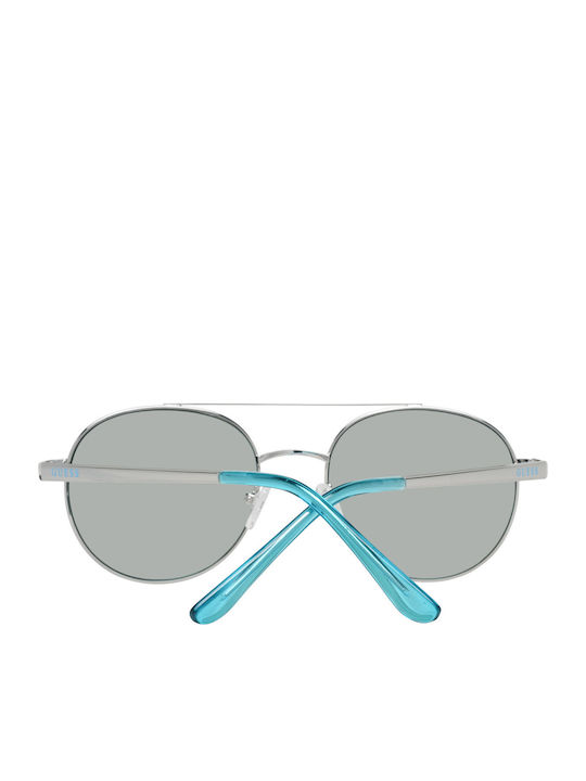 Guess Women's Sunglasses with Blue Metallic Frame and Silver Gradient Mirror Lenses GF0367 10X