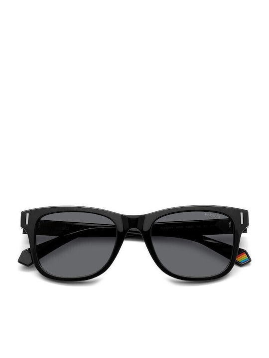 Polaroid Unisex Sunglasses with Black Plastic Frame and Gray Polarized Lens PLD6206/S 807/M9