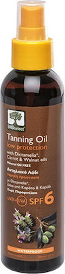 Bioselect Tanning Oil With Dictamelia,Carrot & Walnut Oils Sunscreen Oil for the Body SPF6 in Spray 150ml