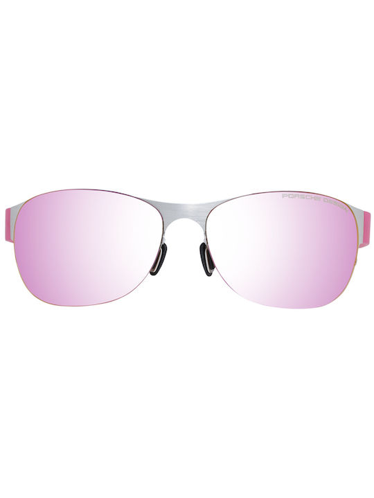 Porsche Design Sonnenbrillen mit Rosa Rahmen und Rosa Spiegel Linse P8581 B