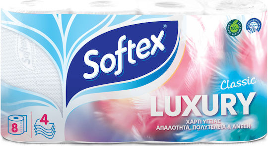 Softex Classic Luxury Тоалетна Хартия 8 Рола 4 Пластове (90гр/Роло)
