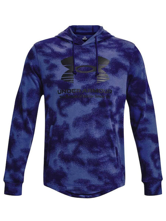 Under Armour Rival Terry Novelty HD Ανδρικό Φούτερ με Κουκούλα και Τσέπες Navy Μπλε