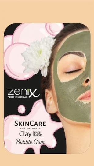 Zenix Clay Face Mask Sachets Bubblegum Gesichtsmaske für das Gesicht für Reinigung 20gr