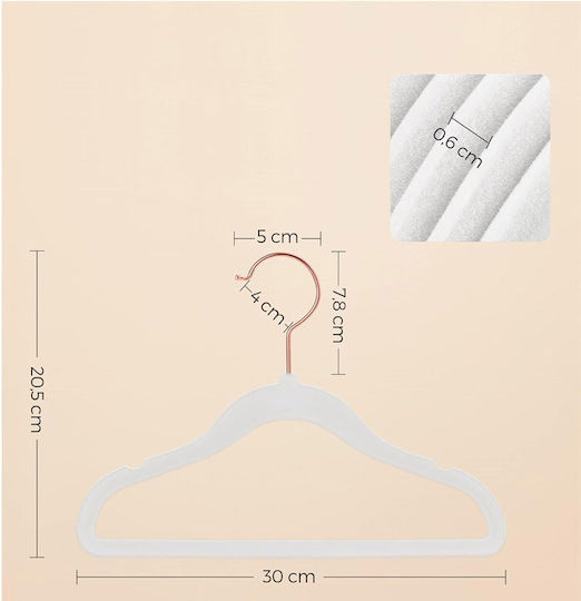 Songmics Κρεμάστρα Ρούχων Λευκή CRF027W01 50τμχ