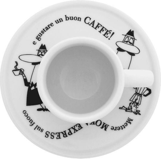 Bialetti Σετ Φλιτζάνια Espresso από Πορσελάνη Λευκά 50ml 4τμχ