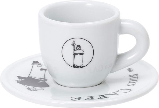 Bialetti Σετ Φλιτζάνια Espresso από Πορσελάνη Λευκά 50ml 4τμχ