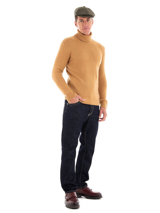 Paul Miranda Men's Long Sleeve Sweater Turtleneck Beige