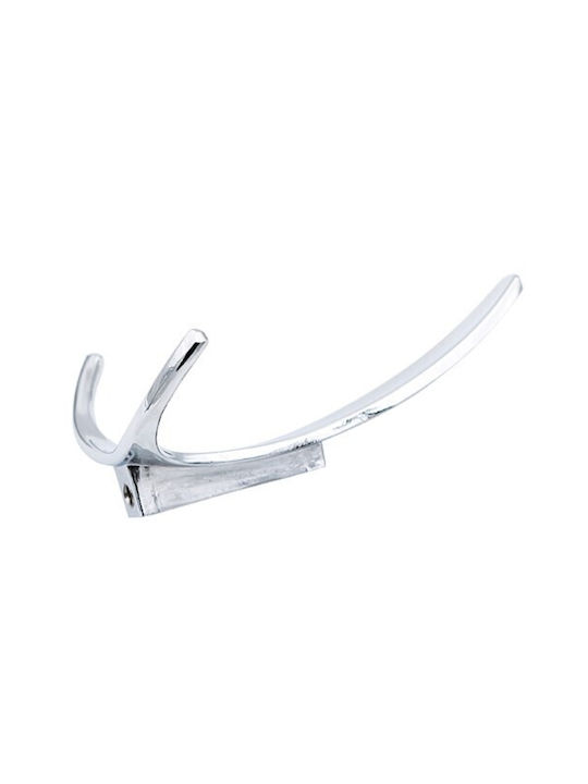 Finetto Wall Hanger Metal Silver 2 Hooks