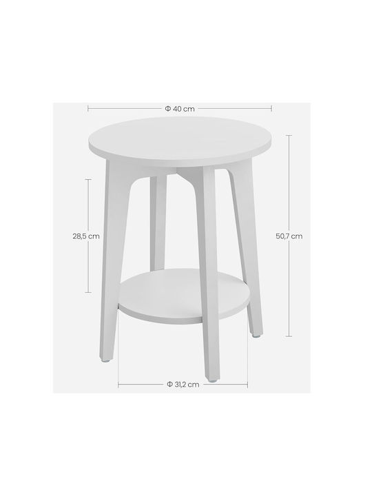 Round Side Wooden Coffee Table Wooden W40xL40xH50cm