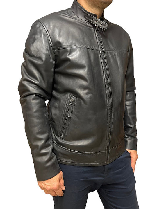Leather Winter Jacket Black