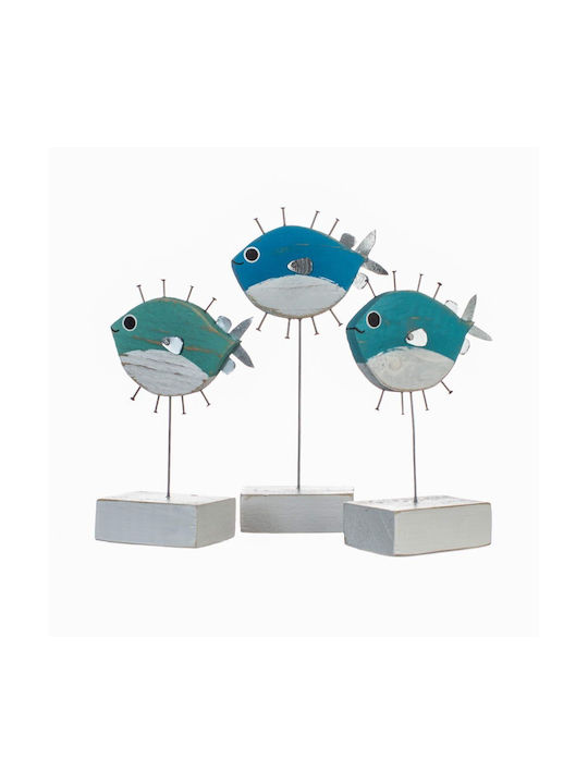 Synchronia Διακοσμητικό Ψάρι από Ξύλο 12x4x12cm
