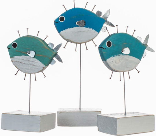 Synchronia Διακοσμητικό Ψάρι από Ξύλο 12x4x12cm