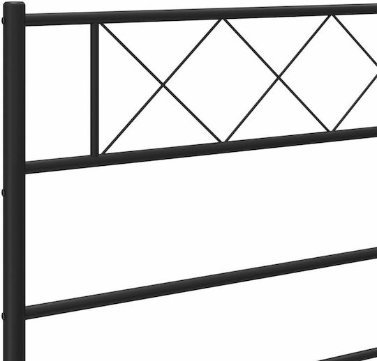 vidaXL Metal Bed Headboard Black 187x90cm