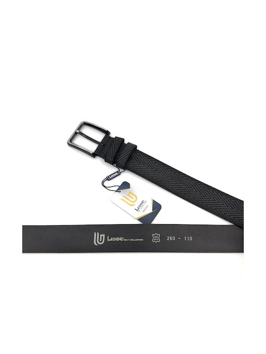 Wide Men's Belt Leather Black