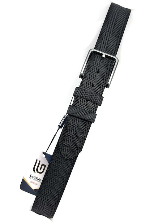 Wide Men's Belt Leather Black