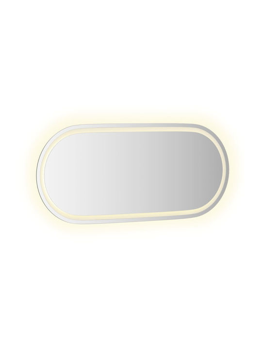vidaXL Oval Badezimmerspiegel LED 100x45cm Durchsichtig
