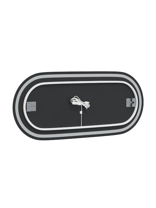 vidaXL Oval Badezimmerspiegel LED 100x45cm Durchsichtig