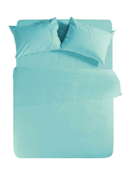 Nef-Nef Homeware Sheet for Single Bed with Elastic 100x200+30cm. Basic Aqua