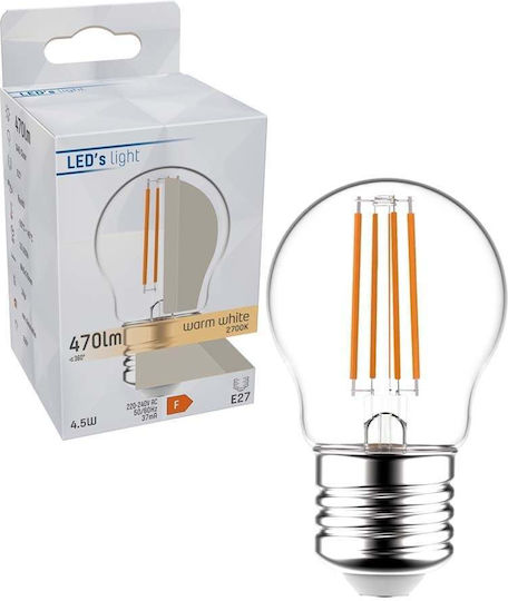 123led Λάμπα LED 4.5W για Ντουί E27 και Σχήμα P45 Θερμό Λευκό 470lm