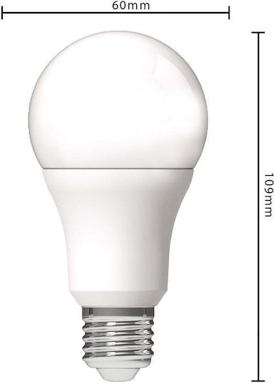 123led Λάμπα LED 9.5W για Ντουί E27 και Σχήμα A60 Θερμό Λευκό 1055lm