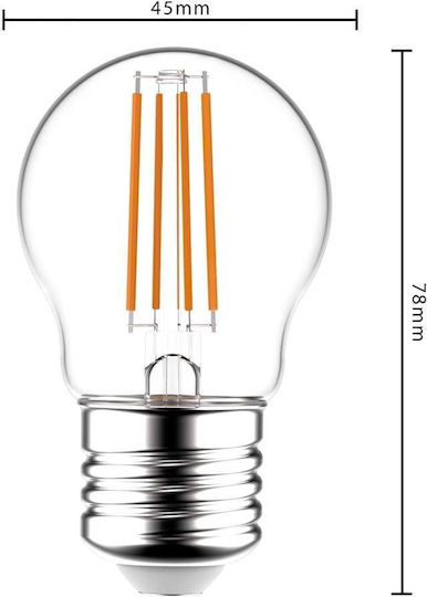 123led Λάμπα LED 4.5W για Ντουί E27 και Σχήμα P45 Θερμό Λευκό 470lm