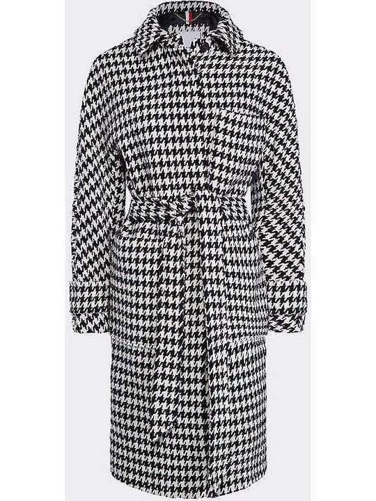 Tommy Hilfiger Women's Midi Coat with Buttons Gray