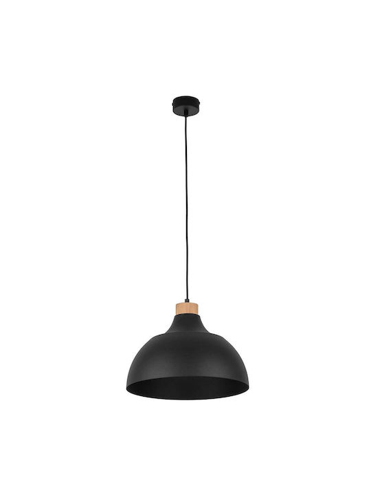 TK Lighting Cap Висящо Осветително тяло Единична светлина за Цокъл E27 Черно