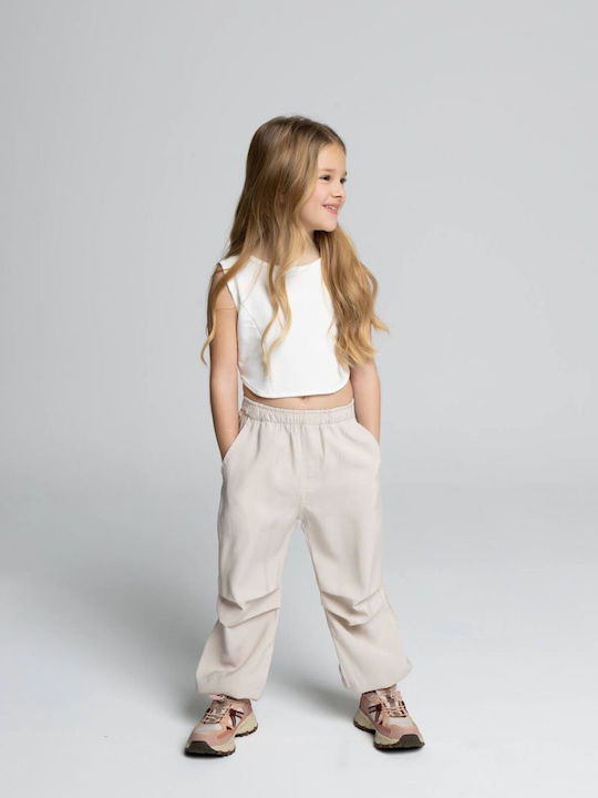 Alice Kids Crop Top Sleeveless White