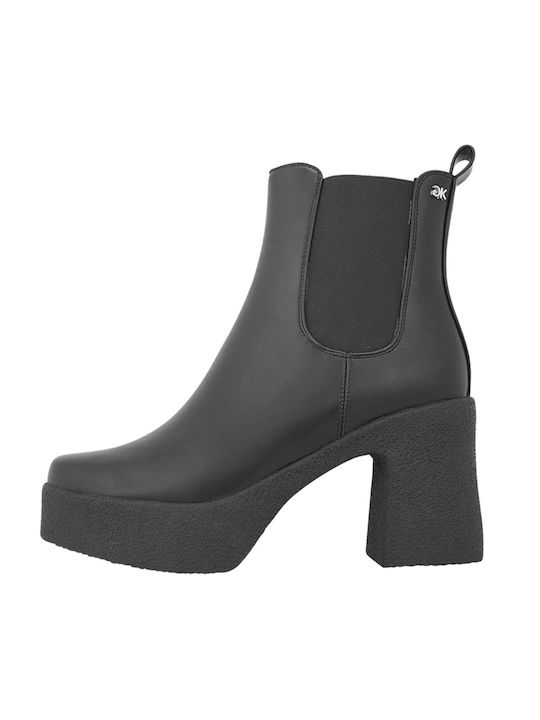 Gianna Kazakou Thenne Leather Women's Ankle Boots with High Heel Black