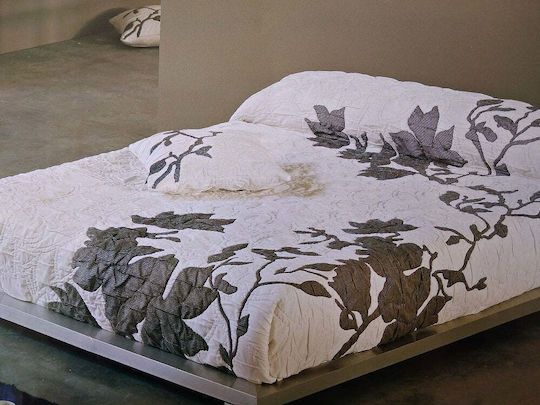 Manterol Casa Atica Coverlet Queen Size from Cotton & Polyester Ecru 235x270cm