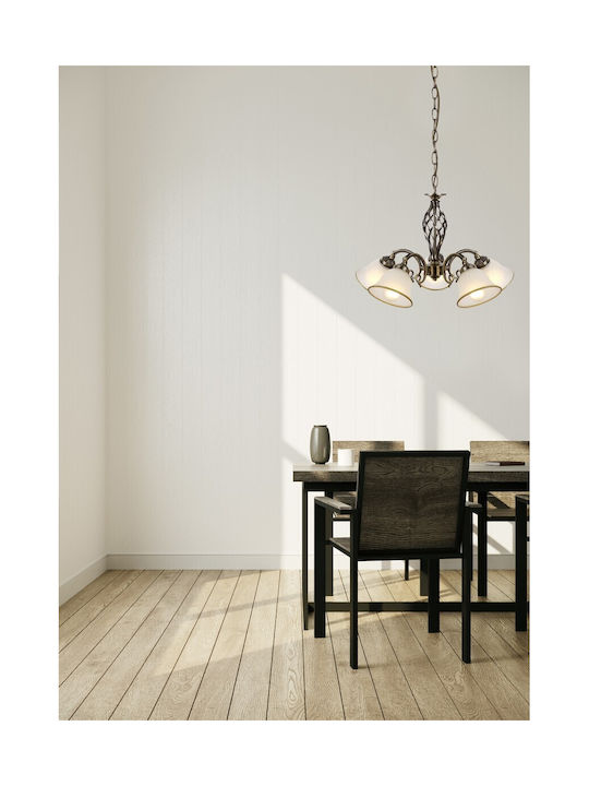 Globo Lighting Odin Lustră Trei lumini pentru Soclu E27 Bronz