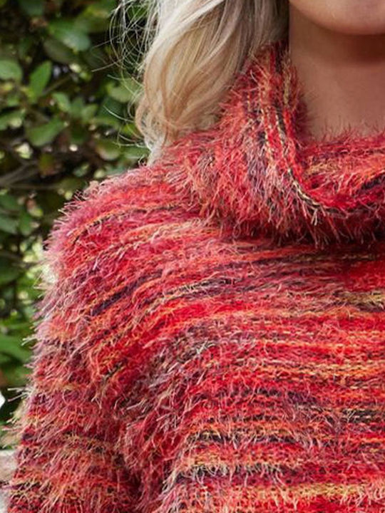 Anna Raxevsky Women's Long Sleeve Sweater Turtleneck Red