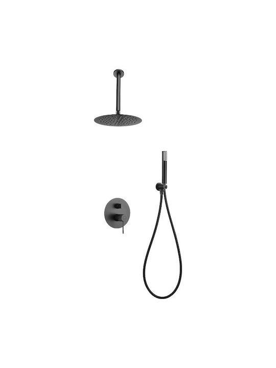 Imex Built-in Mixer & Shower Head Set for Shower 2 Exits Inox Silver