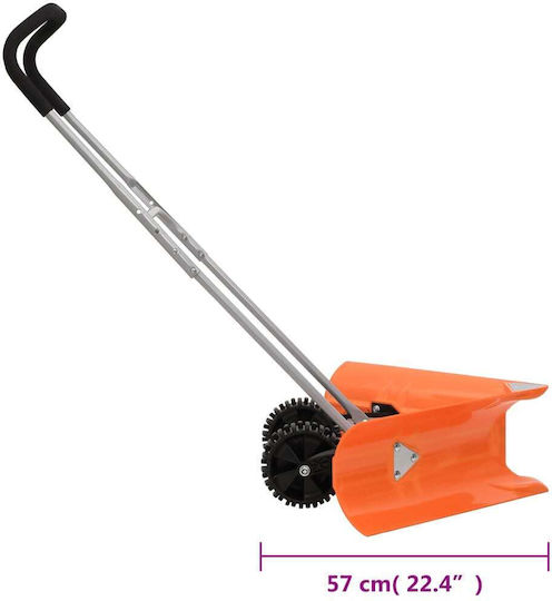 vidaXL Schneeschaufel Teleskopisch Rollend mit Stiel 107cm und Plastikgriff