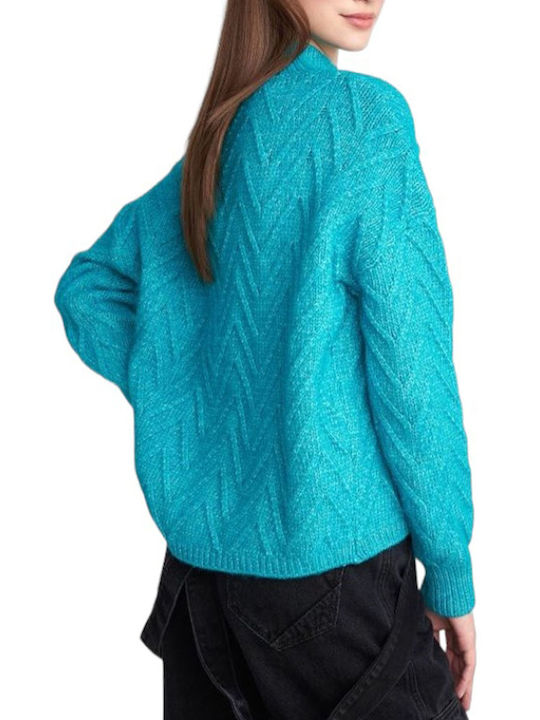 Attrattivo Women's Long Sleeve Sweater Turquoise
