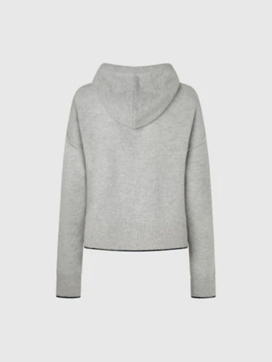 Pepe Jeans Women's Long Sleeve Sweater Woolen with Hood Gray