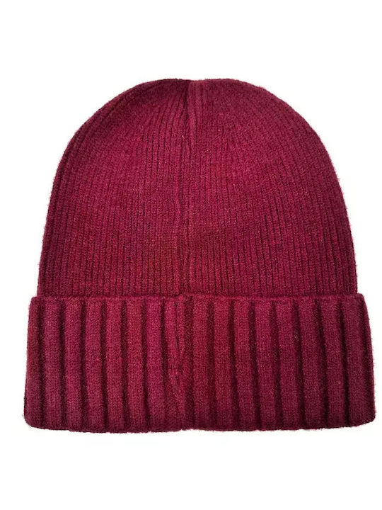 Bode Knitted Beanie Cap Burgundy