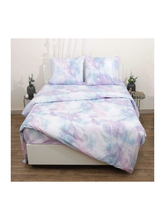 Viopros Bettwäsche-Set King Size 280x265cm. Ντριμ 478109 Rosa 4Stück