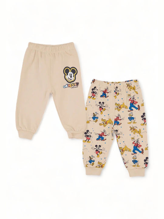 Disney Kids Sweatpants Beige 2pcs Mickey