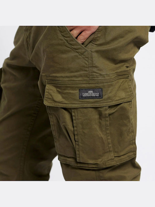 FBM006-00202 Trousers Cargo Elastic in Regular Fit Olive