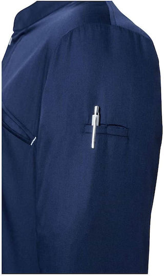 Karlowsky Mantel Koch 100% Baumwolle Blau mit Langärmelig