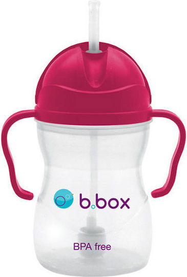 B.Box Baby Cup with Handles and Straw Sippy made of Plastic Fuchsia 240ml for 6m+m+