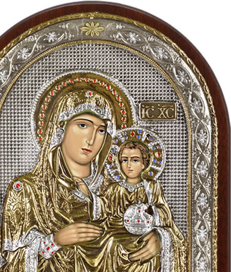 SilverBrand.gr Heiligenikone Maria von Jerusalem Silber 18x14cm