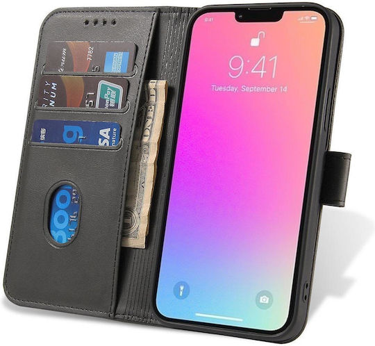 Hurtel Magnet Book Δερματίνης Μαύρο (Vivo Y16)