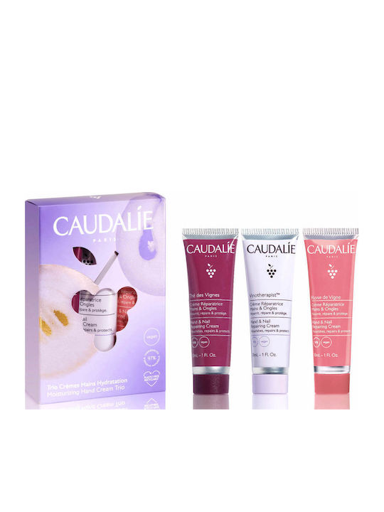 Caudalie Moisturising Hand Cream Trio Skin Care Set for Moisturizing 3pcs